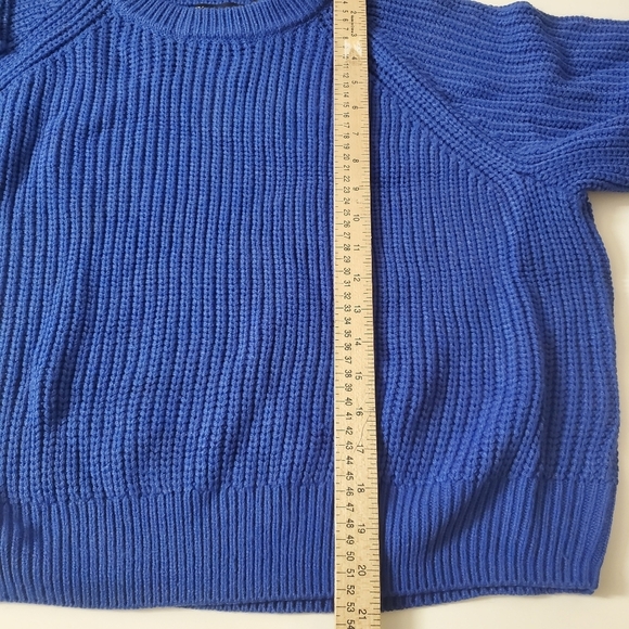 New York & Company Chunky Ribbed Sweater Blue Medium Cable Knit - Picture 9 of 9